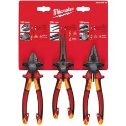 .MILWAUKEE. Set De 3 Pinces Isolées (universelle, Coupante, Bec Long) | 4932464575 - Milwaukee