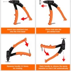 Lot Pince à Riveter TOPSHAK TS-RG3 à Levier Pour Rivets Aluminium 2.4/3.2/4.0/4.8mm -Pince et tenaille Soldes 53334273 3
