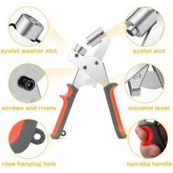 MERKMAK Pince A Oeillets Avec 500 Oeillets Argentes De 3/8" (10mm) Pour Cuir Ceinture En Cuir Tissu Vetements PVC Baches Sacs Et Etuis 7 MERKMAK Pince A Oeillets Avec 500 Oeillets Argentes De 3/8" (10mm) Pour Cuir Ceinture En Cuir Tissu Vetements PVC Baches Sacs Et Etuis -Pince et tenaille Soldes 53456642 3