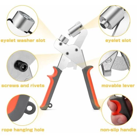 MERKMAK Pince A Oeillets Avec 500 Oeillets Argentes De 3/8" (10mm) Pour Cuir Ceinture En Cuir Tissu Vetements PVC Baches Sacs Et Etuis 3 MERKMAK Pince A Oeillets Avec 500 Oeillets Argentes De 3/8" (10mm) Pour Cuir Ceinture En Cuir Tissu Vetements PVC Baches Sacs Et Etuis – Image 3