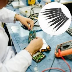 DECKON Pince à épiler Industrielle Facile à Utiliser 9 Pièces Pince à épiler ESD Antistatique Avec Sac En Toile Outil De Réparation De Pince à épiler à Pointe Droite Incurvée En Acier Inoxydable 8 DECKON Pince à épiler Industrielle Facile à Utiliser 9 Pièces Pince à épiler ESD Antistatique Avec Sac En Toile Outil De Réparation De Pince à épiler à Pointe Droite Incurvée En Acier Inoxydable -Pince et tenaille Soldes 54168599 4