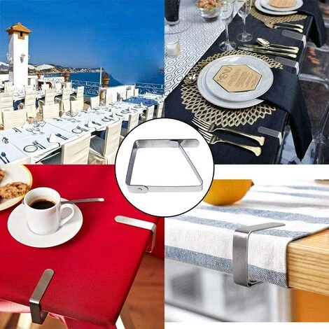SUPERMARKET Pince Nappe Exterieur, Pince Nappe De Table, 12 Pinces à Nappe En Acier Inoxydable, Nappe Clips Anti-Glissant Fixer Nappe Pour Table D'Épaisseur 10-30 Mm,Superma 2 SUPERMARKET Pince Nappe Exterieur, Pince Nappe De Table, 12 Pinces à Nappe En Acier Inoxydable, Nappe Clips Anti-Glissant Fixer Nappe Pour Table D'Épaisseur 10-30 Mm,Superma – Image 2