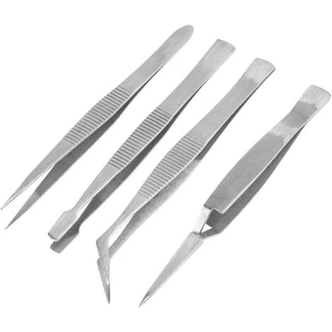VERSAILLESFR Lot De 4 Pinces à épiler Professionnelles En Acier Inoxydable Pour Loisirs Créatifs, Création De Bijoux, Outil De Crochetage électronique,Versailles 1 VERSAILLESFR Lot De 4 Pinces à épiler Professionnelles En Acier Inoxydable Pour Loisirs Créatifs, Création De Bijoux, Outil De Crochetage électronique,Versailles
