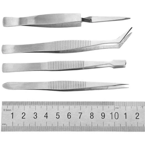 VERSAILLESFR Lot De 4 Pinces à épiler Professionnelles En Acier Inoxydable Pour Loisirs Créatifs, Création De Bijoux, Outil De Crochetage électronique,Versailles 2 VERSAILLESFR Lot De 4 Pinces à épiler Professionnelles En Acier Inoxydable Pour Loisirs Créatifs, Création De Bijoux, Outil De Crochetage électronique,Versailles – Image 2
