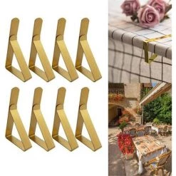 Clips De Nappe, Extérieur Nappe De Table Pique-nique Clips De Table Acier Inoxydable Supports De Nappe Pour Les Pique-niques L'obtention Du Diplôme Faire La Fête Mariage 8Pack, Couleur Or，Irisfr -Pince et tenaille Soldes 54697315 5
