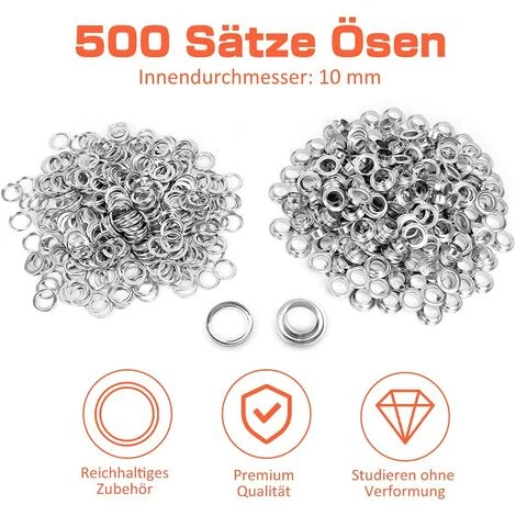 Pince à œillets,Ensemble Professionnel De Perforateur D'œillets Avec 500 Pièces (Ø Intérieur 10 Mm) œillets En Métal Pour Cuir Tissu Bâche Rideau PVC -Macaron 3 Pince à œillets,Ensemble Professionnel De Perforateur D'œillets Avec 500 Pièces (Ø Intérieur 10 Mm) œillets En Métal Pour Cuir Tissu Bâche Rideau PVC -Macaron – Image 3