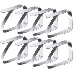 Pinces à Nappe Ensemble De 8 Acier Inoxydable Nappe Clips Anti-Glissant Triomphe(7cm X 8 Pièces)