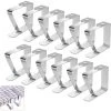 FONTAINEBLEAU Pince Nappe Inoxydable, 12 Pièces Pinces Pour Nappe De Table, Pince Nappe Clip Exterieur Ajustable, Attache Nappe Jardin Pour Cuisine Bureau Restaurant Pique-Nique Mariage Fête, 5 X 4 Cm，Fonepro