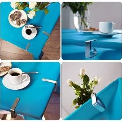 FONTAINEBLEAU Pince Nappe Inoxydable, 12 Pièces Pinces Pour Nappe De Table, Pince Nappe Clip Exterieur Ajustable, Attache Nappe Jardin Pour Cuisine Bureau Restaurant Pique-Nique Mariage Fête, 5 X 4 Cm，Fonepro -Pince et tenaille Soldes 56118355 3