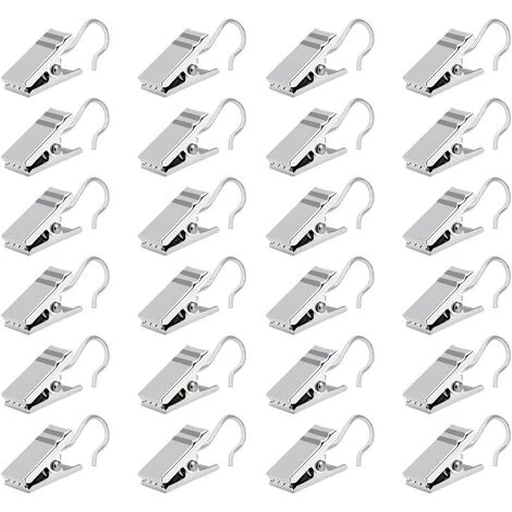 FONTAINEBLEAU 100 PCS Pinces à Rideaux En Métal Crochets Anneaux à Pince Argent Clips De Rideaux Crochet En Acier Inoxydable Pour Rideau De Douche Photo Carte,Fonepro 1 FONTAINEBLEAU 100 PCS Pinces à Rideaux En Métal Crochets Anneaux à Pince Argent Clips De Rideaux Crochet En Acier Inoxydable Pour Rideau De Douche Photo Carte,Fonepro
