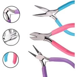 IRISFR Lot De Pince Bijoux Pince Mecanique Pince A Bout Rond Pince Plate Pince Coupante Pince De Precision Pince Pour Bijoux Pince De Precision Pour Artisanat Nroulage Et Réparation，Lilaris -Pince et tenaille Soldes 56122430 3