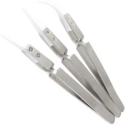 IRISFR 3 Pack Précision Pince à Épiler Antistatique Brucelles Inversée En Céramique Ensemble De Pincettes Non-Conductrices, Résistantes à La Chaleur Pour Pincer Bobines Pendant Le Tir，Lilaris