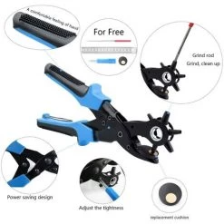 ZHUOXUAN Perforateur De Ceinture Professionnel Avec 2 Plaques De Perforation Supplémentaires Et 1 Pince à Règle De Compression, Parfait Pour Les Ceintures, Les Travaux Manuels Et Plus Encore. -Pince et tenaille Soldes 56526586 4