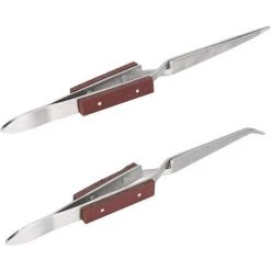 STARLIGHT SL.GT,2 Pièces Pince à épiler Autobloquante, Pince à épiler Droite à Pointe Incurvée