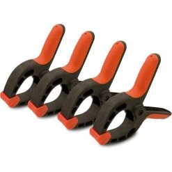 GUAZHUNIFR Lot De 4 Pinces Serre-joint En Nylon Renforcé | Force De Serrage 16 Kg | Ouverture Jusqu'à 8 Cm | Poignée Ergonomique, Ressort Robuste Et Patins Rotatifs