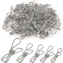 CADEAUX 100pcs Pinces à Linge Pinces à Linge En Acier Inoxydable Corde à Linge Pinces à Linge En Métal - 5