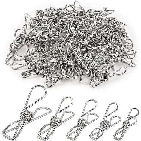 CADEAUX 100pcs Pinces à Linge Pinces à Linge En Acier Inoxydable Corde à Linge Pinces à Linge En Métal - 5 1 CADEAUX 100pcs Pinces à Linge Pinces à Linge En Acier Inoxydable Corde à Linge Pinces à Linge En Métal - 5
