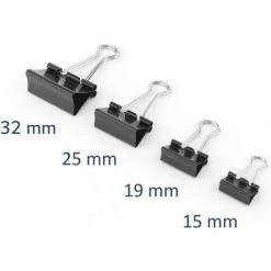 PERLE RARE Lot De 12 Pinces à Documents | 25 Mm | Boîte De Pinces à Papier Multi-fonctions | Binder Clips | Papier Métal Pince A Dessin Pour Notes | Papier à Lettre | Clip Fournitures De Bureau | Noir -Pince et tenaille Soldes 57016884 3