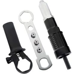 TINOR Adaptateur De Pistolet à Riveter électrique Adaptateur De Perceuse à Riveter Outil D'écrou D'insertion De Riveteuse Avec Tête De Rivet De Diamètre 2.4/3.2/4.0/4.8mm Et Clé à Poignée Noire