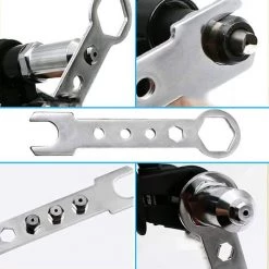 TINOR Adaptateur De Pistolet à Riveter électrique Adaptateur De Perceuse à Riveter Outil D'écrou D'insertion De Riveteuse Avec Tête De Rivet De Diamètre 2.4/3.2/4.0/4.8mm Et Clé à Poignée Noire -Pince et tenaille Soldes 57219692 4
