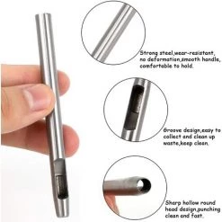 FONTAINEBLEAU 10 Pièces,Emporte Pièce Cuir, Poincon, Creux Poinçon En Cuir, Poinçon Creux En Acier Rond Set Outils De Perforation De Trou Creux De Cuir Pour Le Cuir, Bande De Montre, Toile, Oeillet (Métal)，Fonepro -Pince et tenaille Soldes 57370718 4