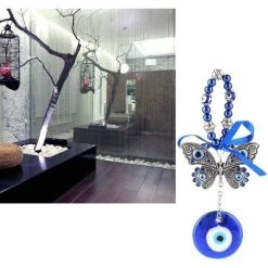 FLYME Oeil Bleu Protection Amulette Bleu Pendentif En Verre Maison Chanceux Protection Tenture Décor -Pince et tenaille Soldes 57481599 4