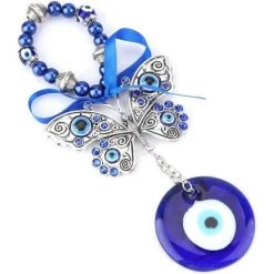FLYME Oeil Bleu Protection Amulette Bleu Pendentif En Verre Maison Chanceux Protection Tenture Décor -Pince et tenaille Soldes 57481599 5