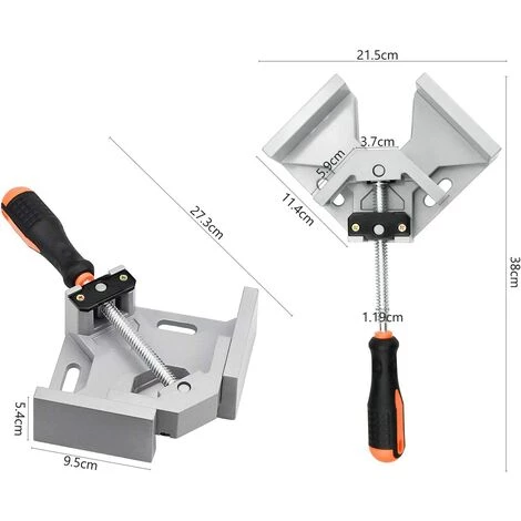 TINOR 90 Degrés Pince A Angle Droit, Pinces à Souder D'angle Droit 90 Degrés Pince D'angle Clip De Cadre De Travail Du Bois, Outil De Soudage De Charpentier (Machoire étau Reglable D'angle) 2 TINOR 90 Degrés Pince A Angle Droit, Pinces à Souder D'angle Droit 90 Degrés Pince D'angle Clip De Cadre De Travail Du Bois, Outil De Soudage De Charpentier (Machoire étau Reglable D'angle) – Image 2
