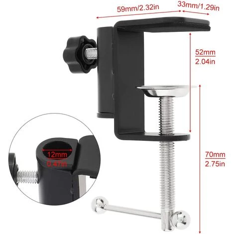 IRISFR Lilaris Serre-joint En C - Accessoire De Montage - Pince De Bureau Robuste - Pour Table De Bureau - Pour Support De Moniteur - Station De Travail,noir, Une Pièce 2 IRISFR Lilaris Serre-joint En C - Accessoire De Montage - Pince De Bureau Robuste - Pour Table De Bureau - Pour Support De Moniteur - Station De Travail,noir, Une Pièce – Image 2