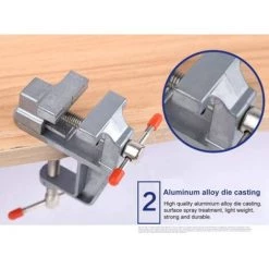 IRISFR Alliage D'aluminium Petite Pince De Table Vice Hobby Jewlery Work 30MM - Table Bricolage étau Miniature étau Petits Bijoutiers Pince De Passe-temps Sur Le Banc Vice Outil De Forage，argent, Une Pièce, Lilaris -Pince et tenaille Soldes 58302858 4
