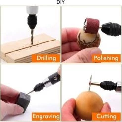 GRID COOL Outil Rotatif Sans Fil, 105PCS 5V Kit Mini Perceuse à 3 VitessesEnsemble D'Outils Rotatifs Avec Eclairage LED -Pince et tenaille Soldes 58347616 5