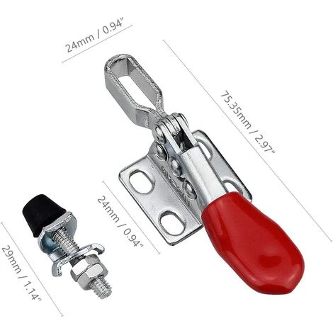 GRID COOL Lot De 6 Pince à Bascule En Métal Horizontal Sauterelle, Serrage à Genouillère Type Vertical En Fer Galvanisé Pince à Levier GH-201 27kg 2 GRID COOL Lot De 6 Pince à Bascule En Métal Horizontal Sauterelle, Serrage à Genouillère Type Vertical En Fer Galvanisé Pince à Levier GH-201 27kg – Image 2