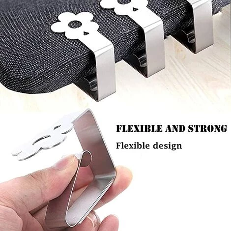 GUAZHUNIFR 4 Pièces Clip Nappe En Acier Inoxydable Nappe Extérieur Fixation Nappe Clips Pinces De Nappe Réglables Attache Nappe Jardin Anti-Glissant Pour Piques Niques Repas à L’Extérieur Restaurant 3 GUAZHUNIFR 4 Pièces Clip Nappe En Acier Inoxydable Nappe Extérieur Fixation Nappe Clips Pinces De Nappe Réglables Attache Nappe Jardin Anti-Glissant Pour Piques Niques Repas à L’Extérieur Restaurant – Image 3