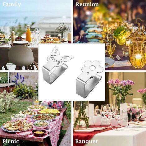 GUAZHUNIFR 4 Pièces Clip Nappe En Acier Inoxydable Nappe Extérieur Fixation Nappe Clips Pinces De Nappe Réglables Attache Nappe Jardin Anti-Glissant Pour Piques Niques Repas à L’Extérieur Restaurant 5 GUAZHUNIFR 4 Pièces Clip Nappe En Acier Inoxydable Nappe Extérieur Fixation Nappe Clips Pinces De Nappe Réglables Attache Nappe Jardin Anti-Glissant Pour Piques Niques Repas à L’Extérieur Restaurant – Image 5