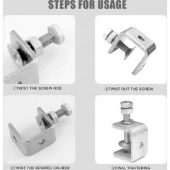 IRISFR Serre Joints C Pince Fixation Travail Bois Pince En C Robustes En Acier Inoxydable 304 Tigre Pince De Menuiserie Pour Travail Bois Bricolage Soudage(4 Pièces)argent, Quatre Pièces 7 IRISFR Serre Joints C Pince Fixation Travail Bois Pince En C Robustes En Acier Inoxydable 304 Tigre Pince De Menuiserie Pour Travail Bois Bricolage Soudage(4 Pièces)argent, Quatre Pièces -Pince et tenaille Soldes 58427724 3