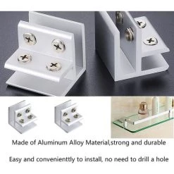 IRISFR Lilaris Lot De 2 Colliers De Serrage 90° Pour Verre à Verre, Fixation Sur Deux Panneaux Latéraux, Douche, Tables, Panneaux, 10-12 Mm，blanc -Pince et tenaille Soldes 58508493 3