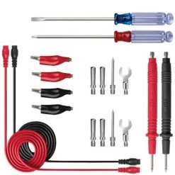 IRISFR Lilaris Sondes De Multimètre Numérique Universel Câbles De Test Pour Multimètre Pince Crocodile Cordons D'Essai Pour Fiche Banane Pour Test De Laboratoire Electrique,Noir Et Rouge, 18 Pièces