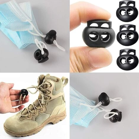 IRISFR 20 Pièces Serrures à Ressort Pour Cordons De Serrage, En Plastique Noir Extrémités De Cordon à Deux Trous Extrémités De Butée à Bascule Ovale By Lilaris 5 IRISFR 20 Pièces Serrures à Ressort Pour Cordons De Serrage, En Plastique Noir Extrémités De Cordon à Deux Trous Extrémités De Butée à Bascule Ovale By Lilaris – Image 5