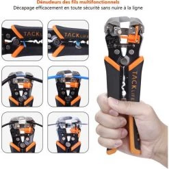 TODOT 3 En 1 Pince à Dénuder Automatique, Pince à Sertir, Pour Câbles 0.2-6 Mm², Coupeur Câble Fil Corde, Outil Sertissage- MWS02 -Pince et tenaille Soldes 58758009 4