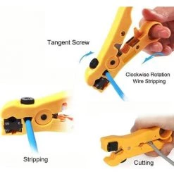 TRIOMPHE 1 Pc Coupe-câble Coaxial/outil De Préparation Outil De Dénudage Pour Câble RG59, RG6, RG7 Et RG11 Et Câble Téléphonique Plat, Dénudeur CAT6 CAT5 CAT3，T-Audace -Pince et tenaille Soldes 59000352 4