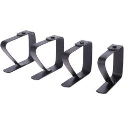 MODOU Clip De Nappe Clip Pince à Nappe En Acier Inoxydable Clip Fixe Noir Mat Pince à Nappe Extérieure Pique-Nique 4 Pièces Réglable Décoration De Cuisine