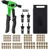 JOORRT Kit 8 PISTOLET À ÉCROU Riveteuse Professionnelle Avec 100 Pcs Rivets Écrous M3 M4 M5 M6 Pince Manuelle Rivet Gun Chucks Pour Voitures Industrie Des Remorques Mobiles