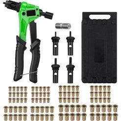 JOORRT Kit 8 PISTOLET À ÉCROU Riveteuse Professionnelle Avec 100 Pcs Rivets Écrous M3 M4 M5 M6 Pince Manuelle Rivet Gun Chucks Pour Voitures Industrie Des Remorques Mobiles