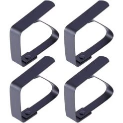 DKSFJKL Pinces à Nappe Pinces à Nappe Réglables En Acier Inoxydable Pinces De Couverture De Table Pour Banquet Mariage Pique-Nique Hôtel Maison (Noir) 4Pcs