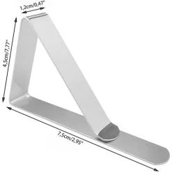 HIASDFLS 12 Pcs Pinces À Nappe Pince Nappe Inoxydable Pince Nappe Clip Exterieur Ajustable Acier Inoxydable Nappe Clips Anti-Glissant Pour Cuisine Bureau Restaurant Pique-Nique Mariage Fête -Pince et tenaille Soldes 59250053 3