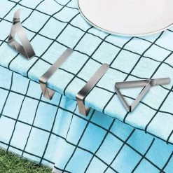 HIASDFLS 12 Pcs Pinces À Nappe Pince Nappe Inoxydable Pince Nappe Clip Exterieur Ajustable Acier Inoxydable Nappe Clips Anti-Glissant Pour Cuisine Bureau Restaurant Pique-Nique Mariage Fête -Pince et tenaille Soldes 59250053 5