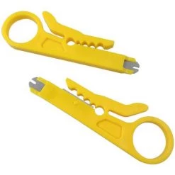 IRISFR Lilaris Denudeur Cable RJ45 Electrique Par Dénude Câbles / 110 Style Punch Down Outil IDC Pour LAN IDC RJ11 Cat5 Cat6 Audio Et Video Couteau à Dégainer Fil Isolation，jaune, Une Pièce