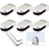 ZOLGINAH 6 Pièces Pinces à Verre, 10～12mm L Taille 304 Acier Inoxydable Porte-Verre, Réglable Support En Verre Support Dos, Pour Balustrade Escalier Main Courante