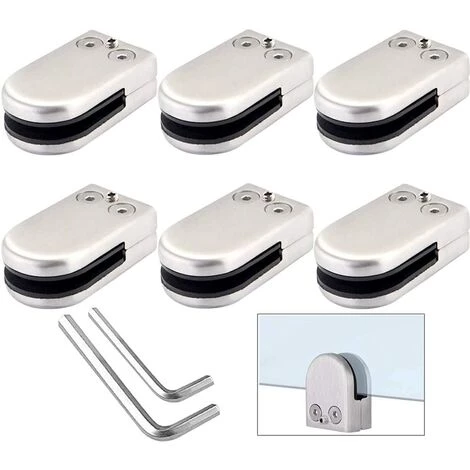 ZOLGINAH 6 Pièces Pinces à Verre, 10~12mm L Taille 304 Acier Inoxydable Porte-Verre, Réglable Support En Verre Support Dos, Pour Balustrade Escalier Main Courante 1 ZOLGINAH 6 Pièces Pinces à Verre, 10~12mm L Taille 304 Acier Inoxydable Porte-Verre, Réglable Support En Verre Support Dos, Pour Balustrade Escalier Main Courante