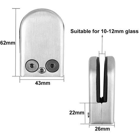 ZOLGINAH 6 Pièces Pinces à Verre, 10~12mm L Taille 304 Acier Inoxydable Porte-Verre, Réglable Support En Verre Support Dos, Pour Balustrade Escalier Main Courante 2 ZOLGINAH 6 Pièces Pinces à Verre, 10~12mm L Taille 304 Acier Inoxydable Porte-Verre, Réglable Support En Verre Support Dos, Pour Balustrade Escalier Main Courante – Image 2